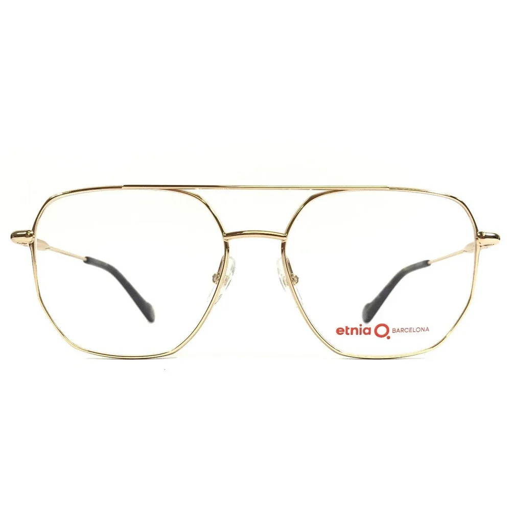 Etnia Barcelona Eyeglasses Frames ADYTON GDBL Shiny Gold Wire Rim 55-16-140